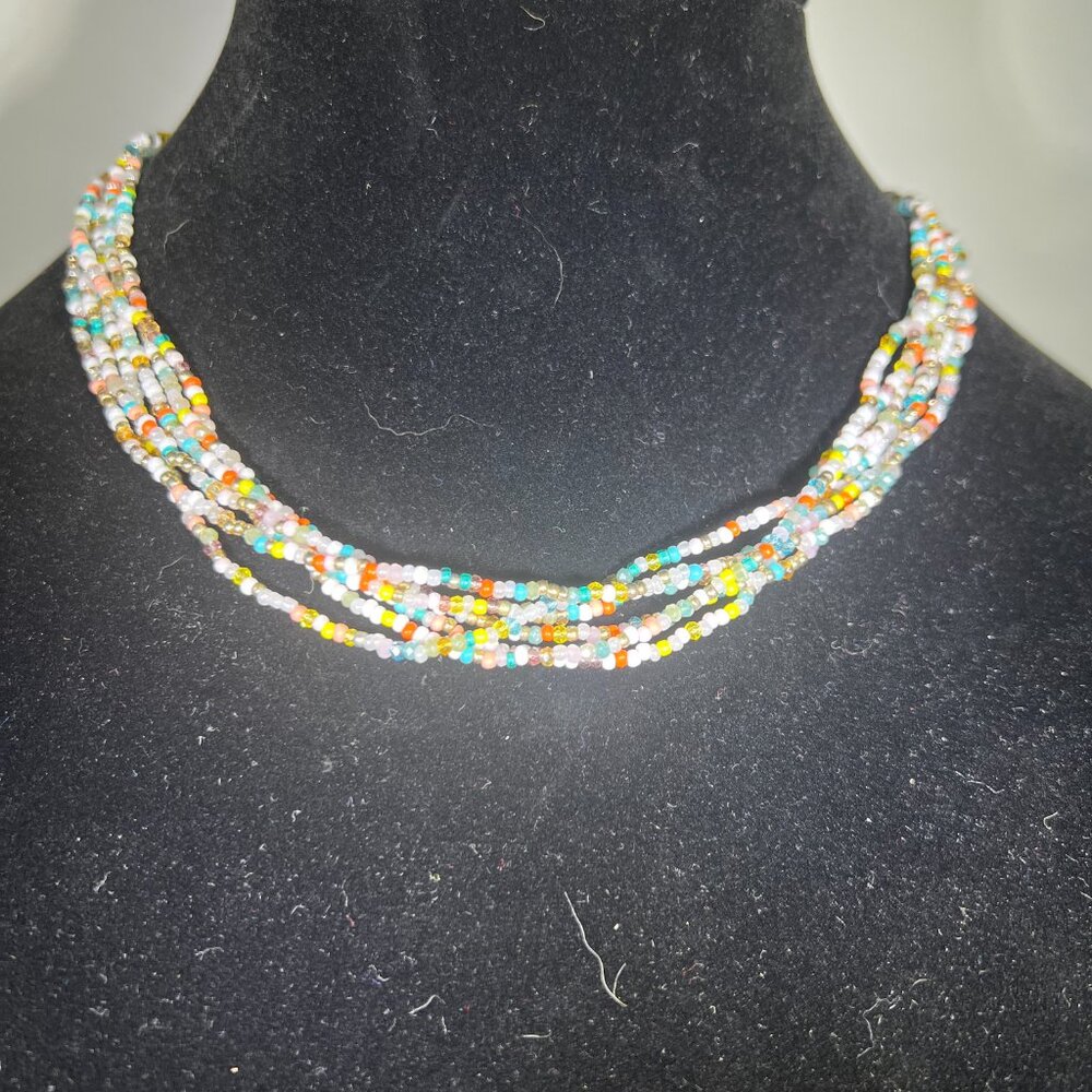 Loft Multi-Colored Multi-Layered Bead Necklace (L… - image 2